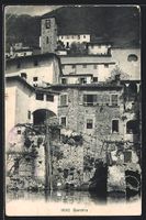 AK Gandria, Ortspartie am Ufer, 1908