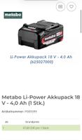 Metabo Akku 4.0 Ah Li