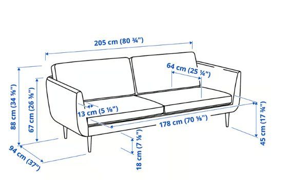 Ikea Divani: Smedstorp, 3er-Sofa, Viarp beige/braun/Eiche – Usato da Bern venduto da ste_s8q8 1