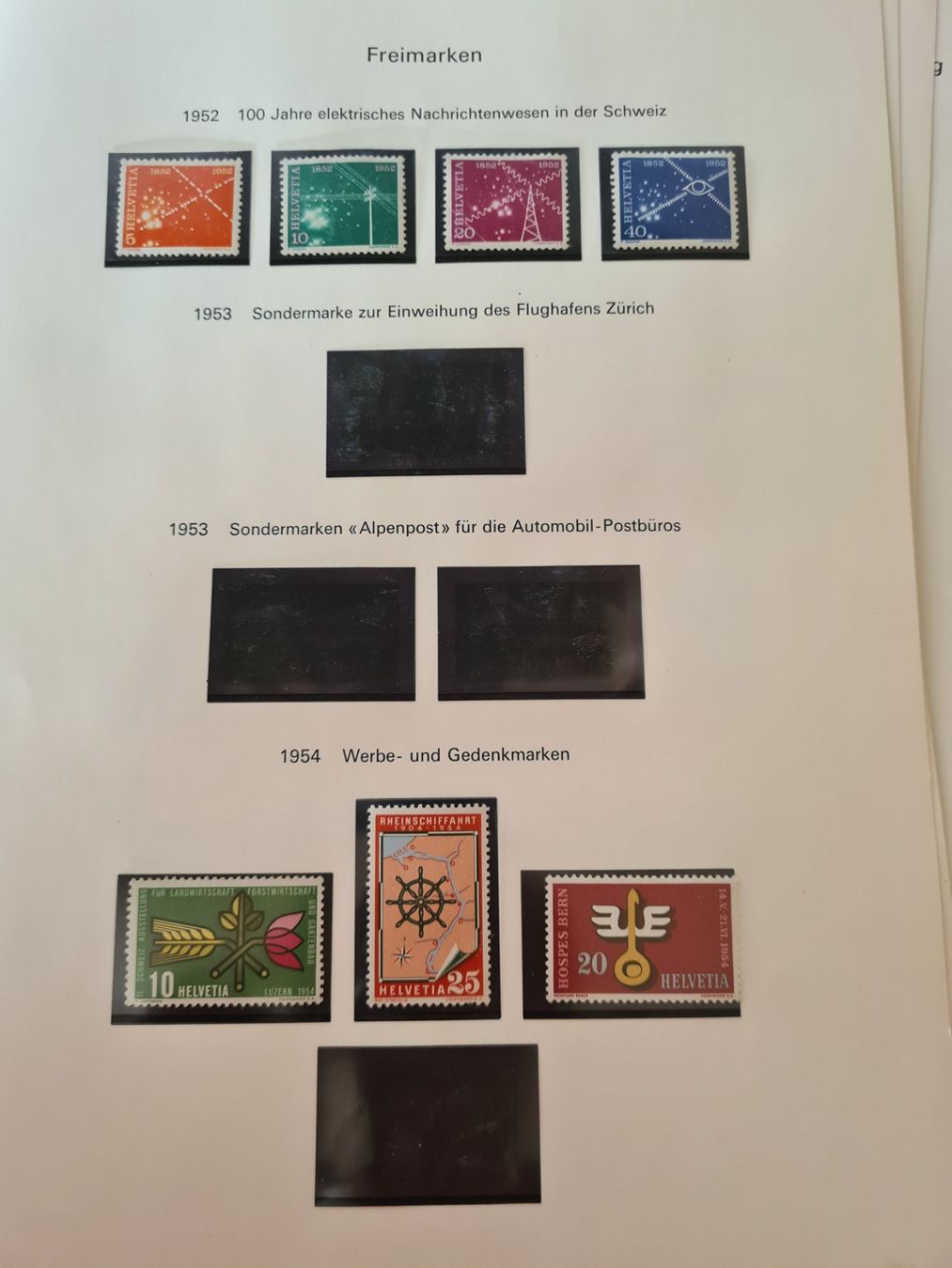 Alle Briefmarken: Schöne Freimarken Postfrisch  -  1946 - 1960 – Gebraucht aus Rümlang von coh_87ww 4
