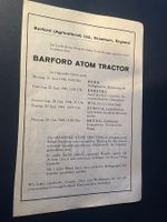 Antike Traktorenwerbung Barford Atom Tractor