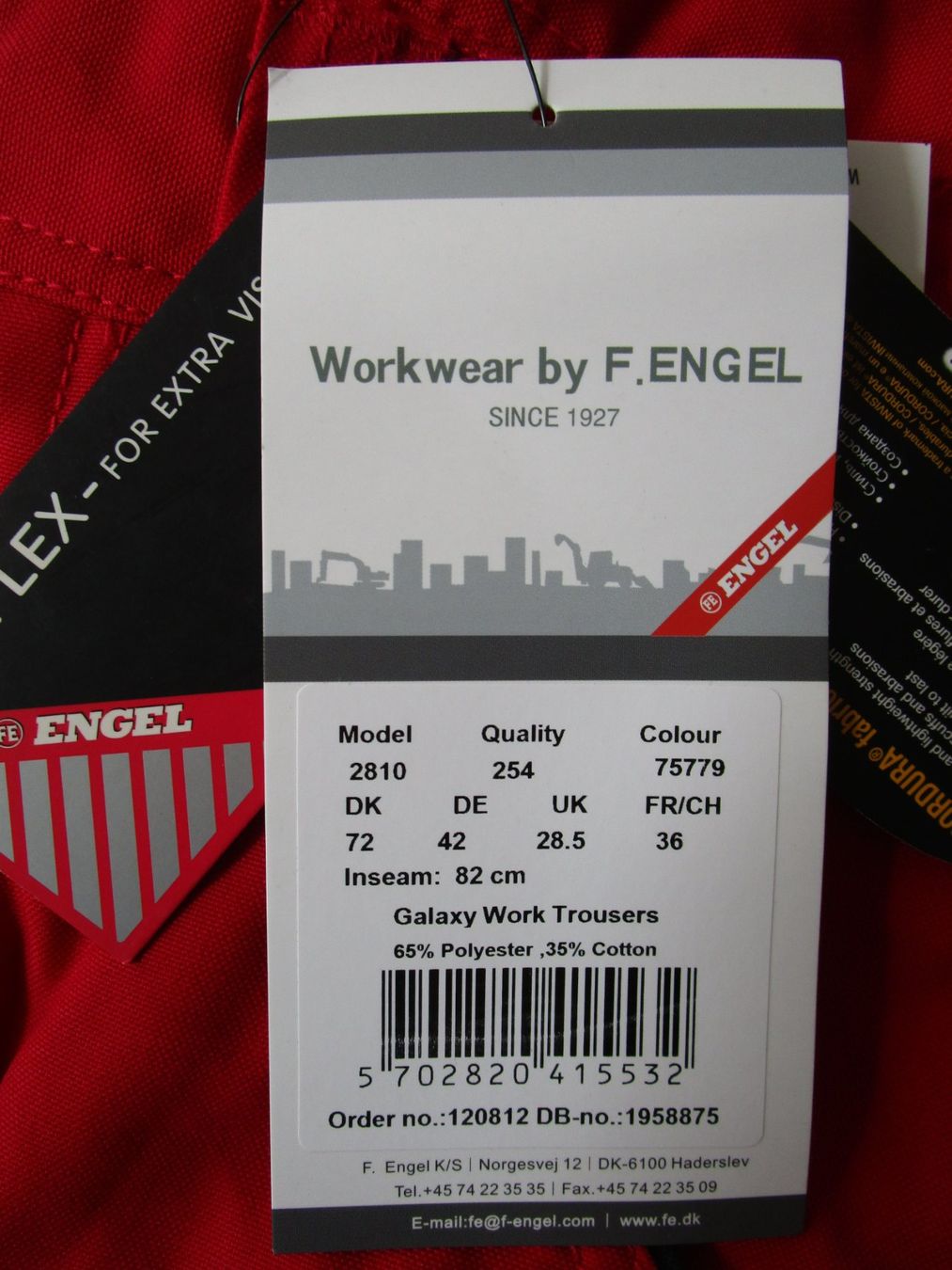 Hosen: Engel Arbeitshose GALAXY 2810-254 rot anthrazit Gr. 36 – Neu und originalverpackt aus Eschenbach SG von brocarte 8