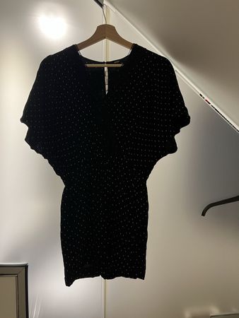 Maje Jumpsuit Black Patterned Short Sleeve Size S Used