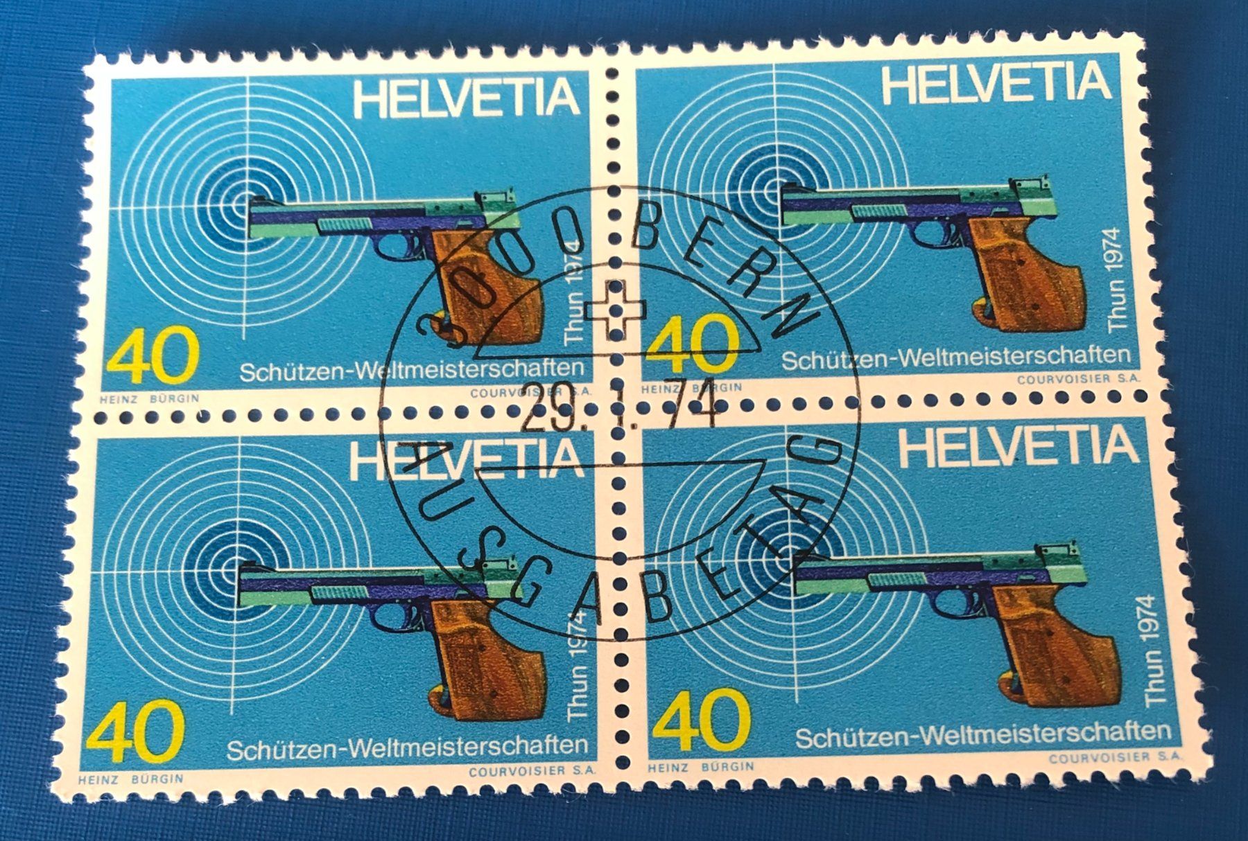 Tutti i francobolli: 4 er Block Nr.550 mit Vollstempel Bern – Usato da Aarau venduto da Billa007