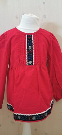 Mädchen Bluse rot bestickt Grösse 116 Top Zustand