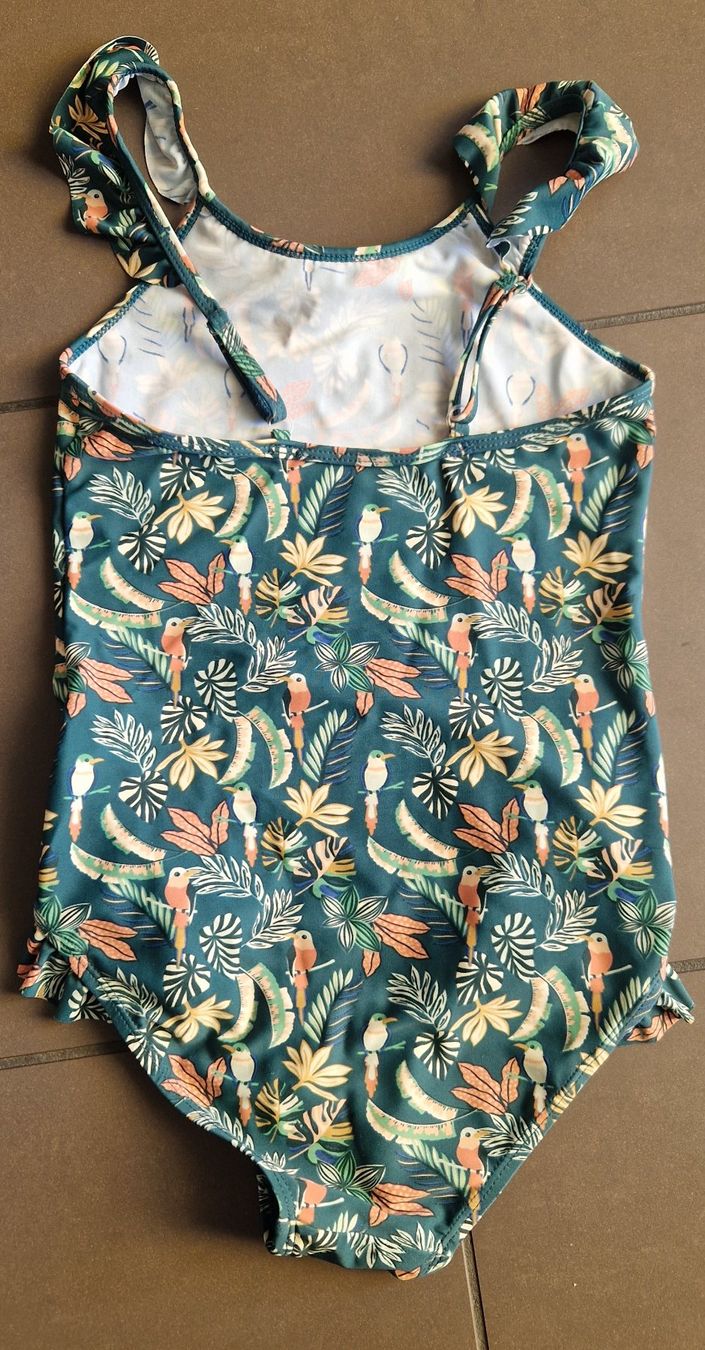 Costumi da bagno & Bikini: Vertbaudet, Badekleid, Gr. 140, Papageien Muster – Nuovo (secondo la descrizione) da Jona venduto da Loki40 1