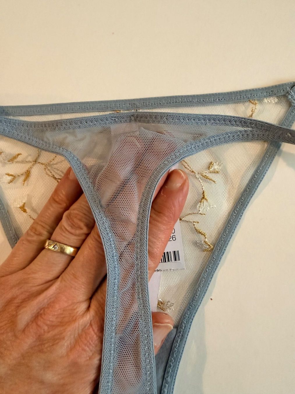 Etam Altra biancheria intima: ETAM, String BONHEUR, Grösse 34, Farbe Grau/Hellblau – Nuovo e nell'imballaggio originale da Rudolfstetten venduto da gst_g7xl 3