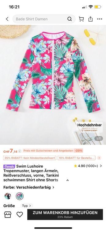 Shein Maillots de bain: Shein schwimmen Shirt – Neuf (Voir description) à Seedorf UR par Vita000 1