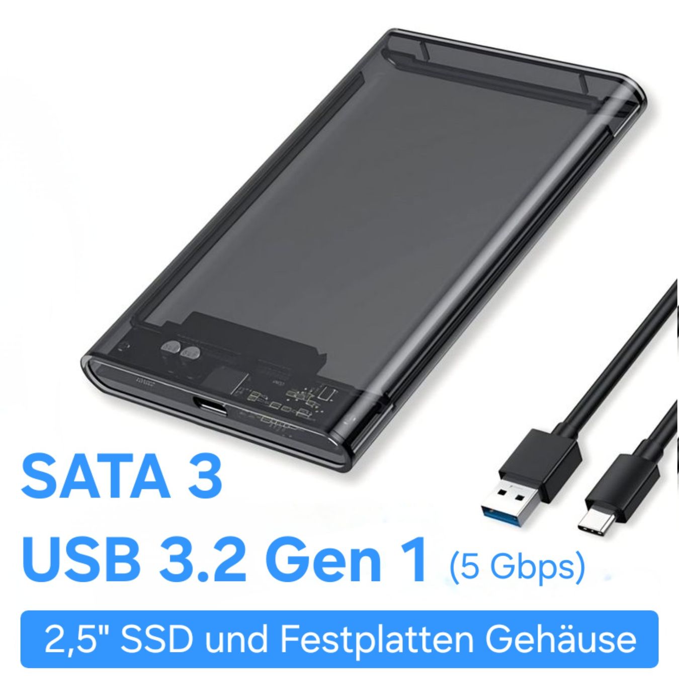 Disques durs: USB 3.2 Gen 1 SSD & Harddisk Gehäuse / 2,5" / SATA 3 / USB-C – Neuf avec emballage d'origine à Uster par -FPS-