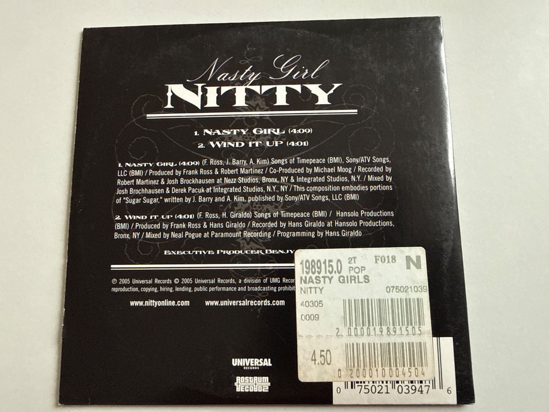 CDs: Nitty - Nasty Girl Single – Gebraucht aus Neuhausen von D-MAC 1