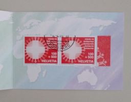 2 Corona COVID-19 Briefmarken in Sonderheft und ET-Stempel