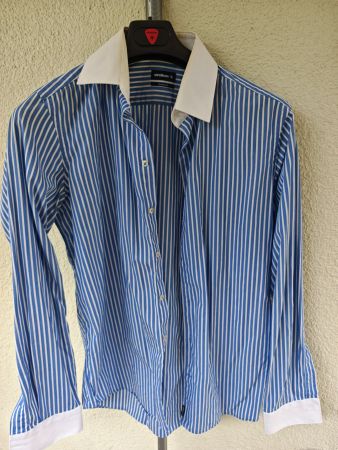 Strellson Premium Hemd Blau/Weiss gestreift 39/M