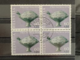 1974 PP Vogelfigur Keramik Viererblock Vollstempel