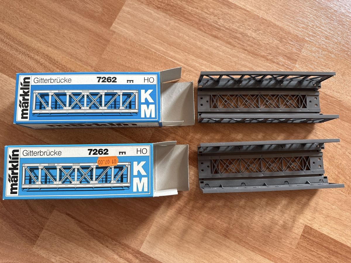Märklin Modellini di ferrovie: 2x Märklin 7262 Gitterbrücke HO – Usato da St. Gallen venduto da mai_2lcj