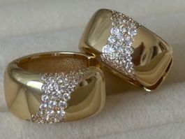 Luxus Elegante Creolen Ohrschmuck Ohrstecker Farbe Gold