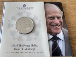 2021 UK £5 Prince Philip, Duke of Edinburgh Brilliant Uncirc