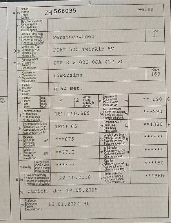 Automobili: Fiat 500 TwinAir – Usato da Bülach venduto da BettinaBalog 4