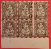 3302B) 29, Sitzende Helvetia postfrisch Abart Fleck Kt. 180