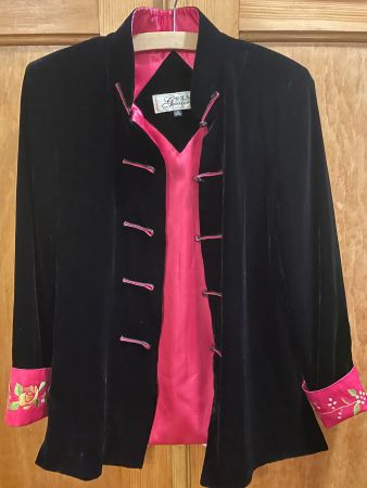 Blazer (asiatisch) von Gesaier, Samt, bestickt Grösse M