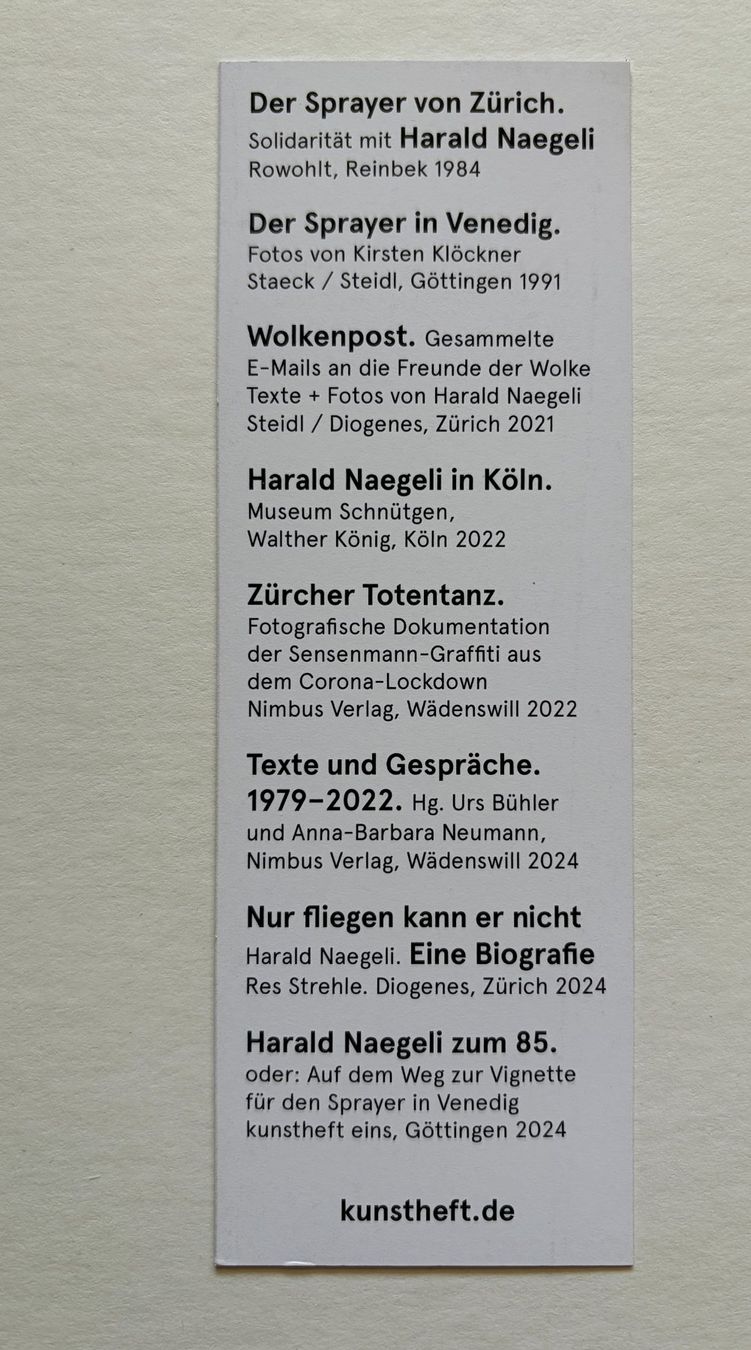 Libri: Harald Naegeli, Kunstheft – Nuovo (secondo la descrizione) da Regensdorf venduto da JoergR 7