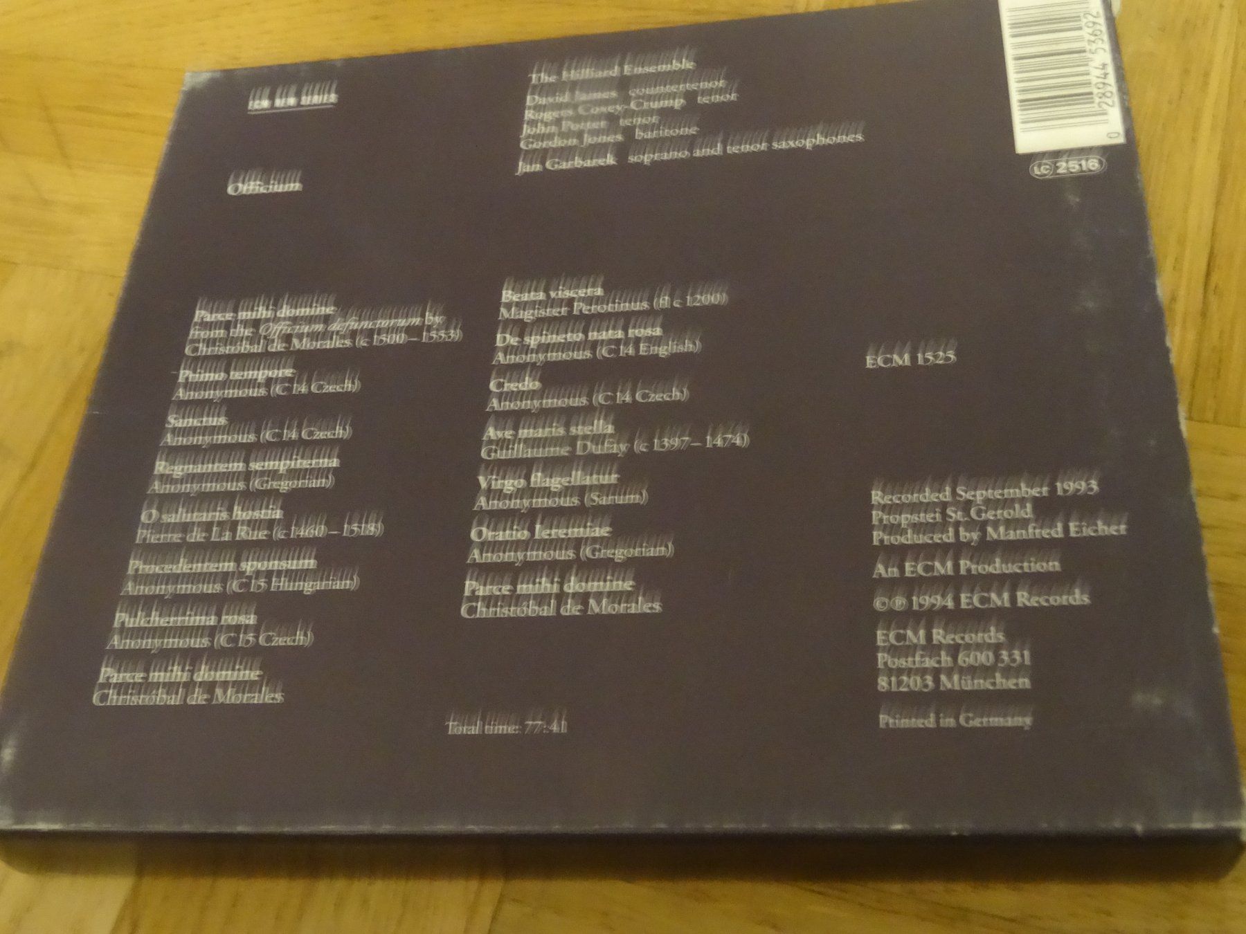 CD: Jan Garbarek / The Hilliard Ensemble - Officium CD – Usato da Olten venduto da Disc-Ausverkauf 1
