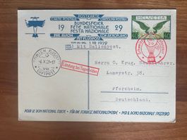 Flugpost Bundesfeier-Karte 1929 Ballonpost  (G10)