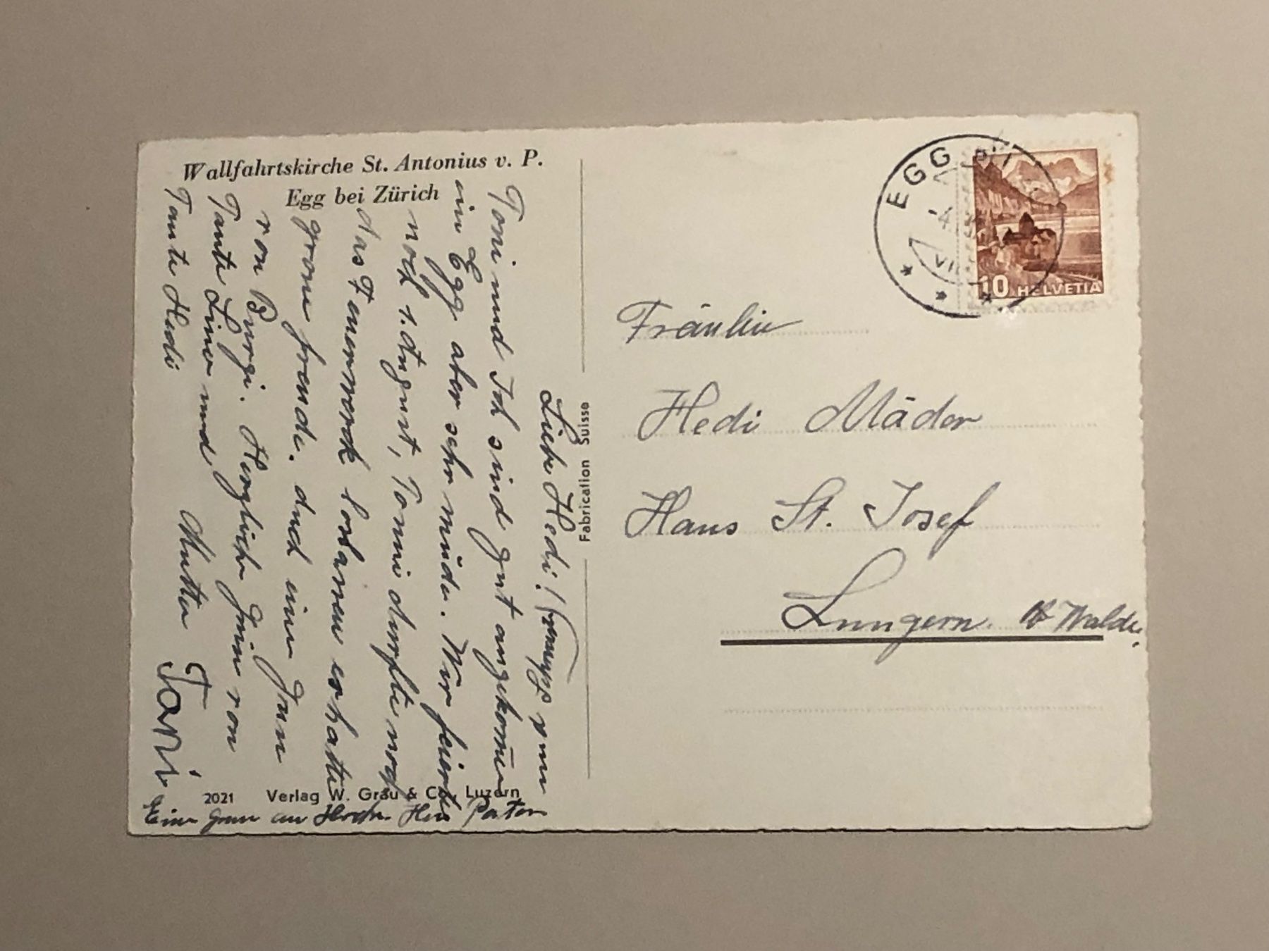 Cartoline postali: uralte Ansichtskarten EGG ZH – Usato da Lufingen venduto da Rac0 1