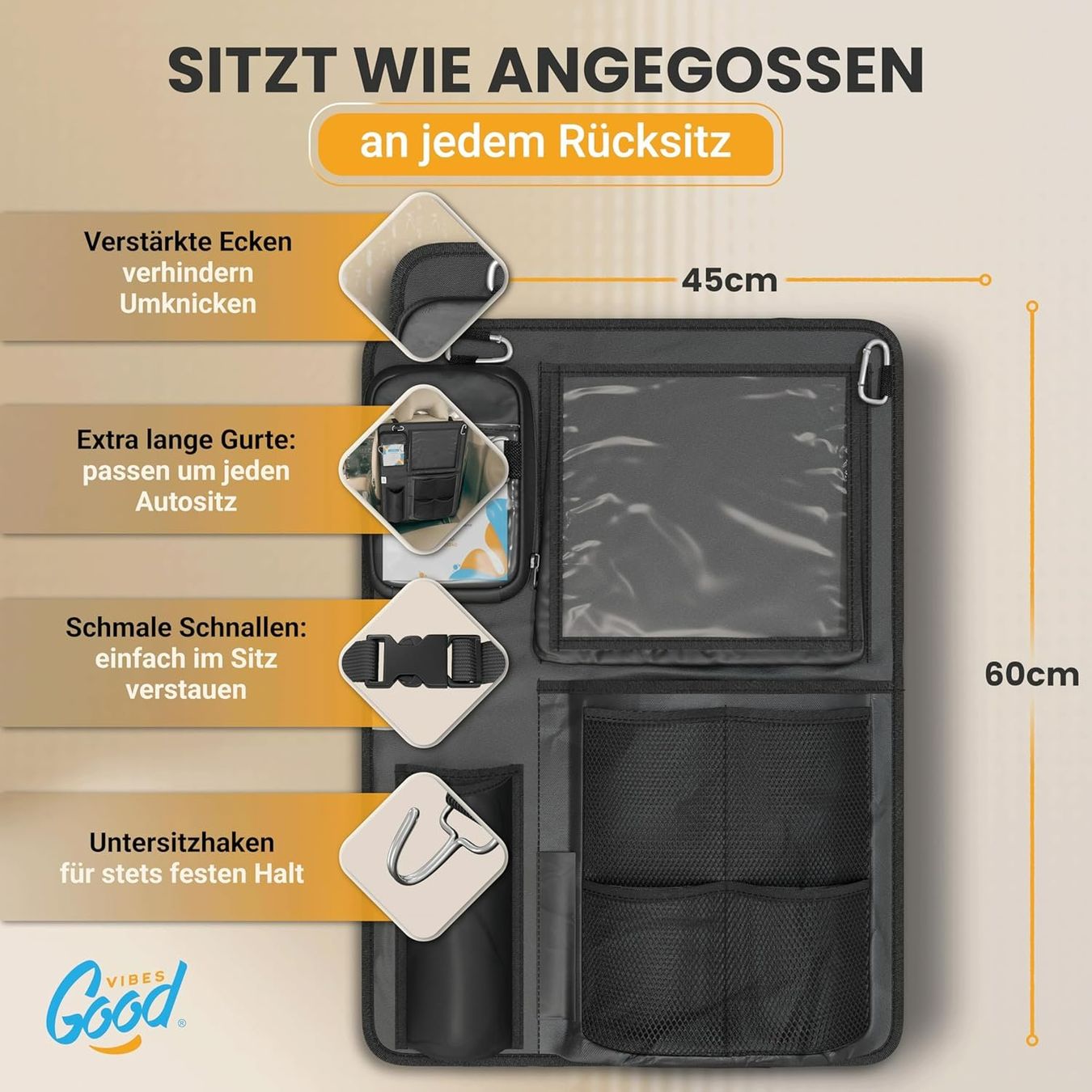 Tutti i ricambio: Autositz Organizer Kinder 45x60cm Rücksitz – Nuovo e nell'imballaggio originale da Suhr venduto da SchnapperCH 2