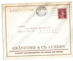 SWITZERLAND cover Luzern 2  19.01.29 PWF 4.5.38 [XXL-61.]