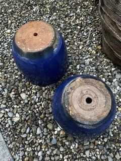Blumentöpfe: +  bLaUe  ToNtöPfe  + – Gebraucht aus Winkel von zeho 4