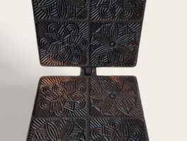 🍪 Ancien Fer à Bricelets / Gaufrier Rosace en Fonte - GL 70