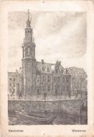 Amsterdam, Munttoren, artist card Louis Landré, um 1940-45