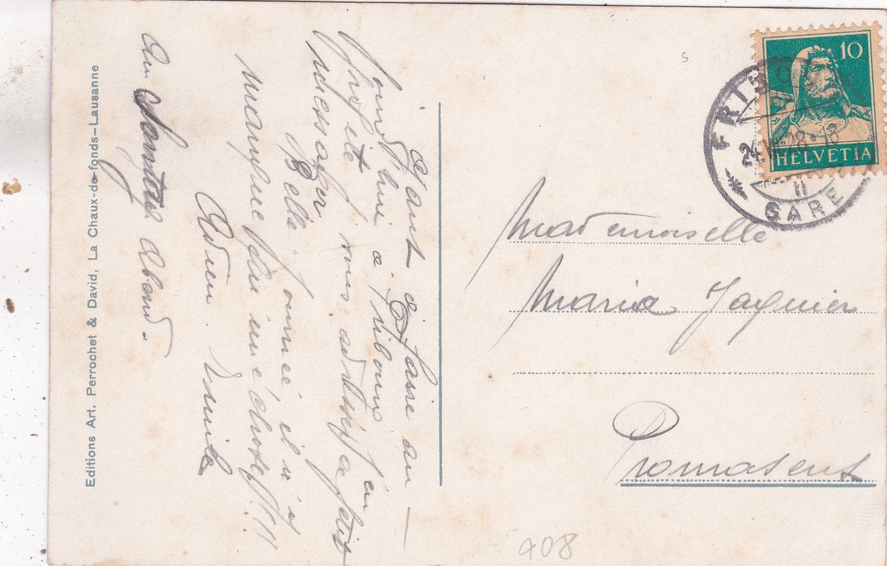 Cartoline postali: Fribourg 1928 – Usato da Herisau venduto da Lisegrat2008 1