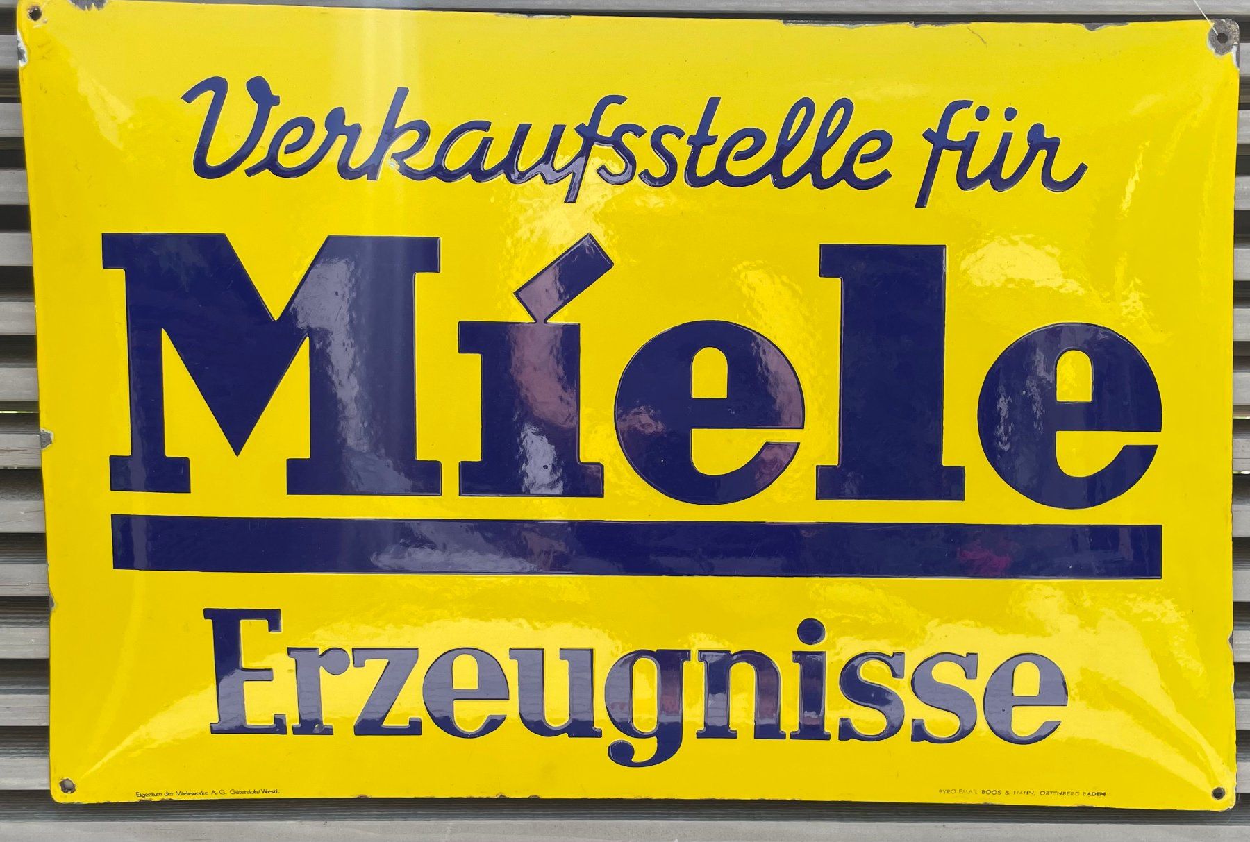 Insegne: MIELE Emailschild – Usato da Zürich venduto da 1290