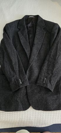 Vintage-Blazer, graue Wolle, Oversize