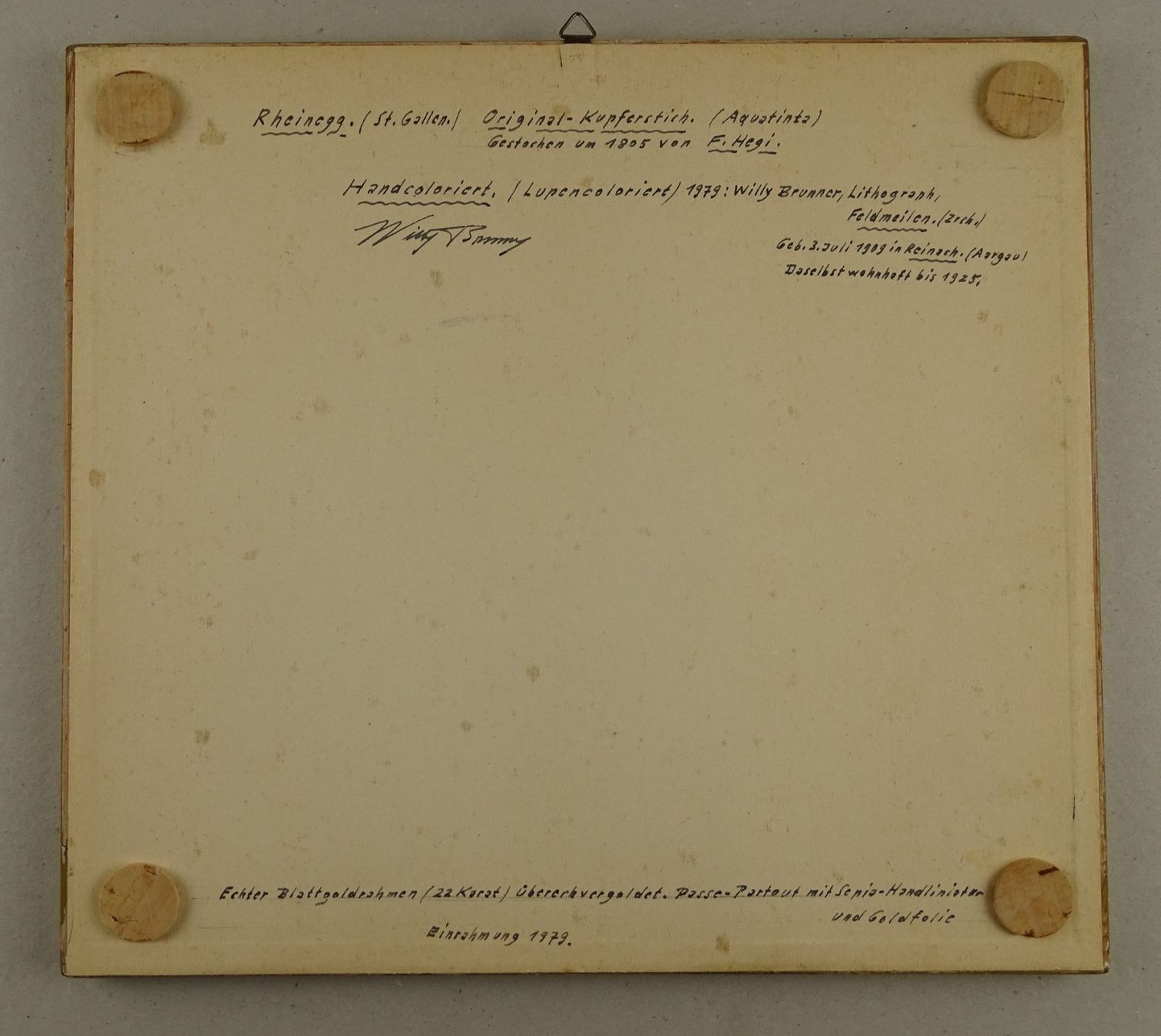 Incisioni: RHEINECK, AQUATINTA 1867 – Usato da Grüningen venduto da Kartensammler 7