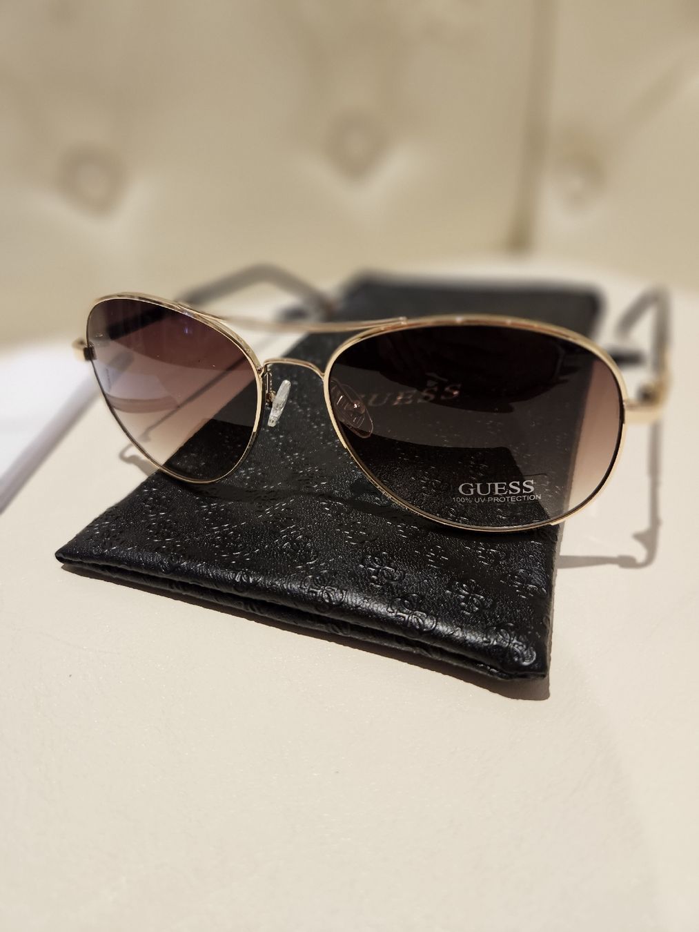 Guess Brillen & Gläser: Guess Sonnenbrille Gold Braun, Gr.60 – Neu (gemäss Beschreibung) aus Matzingen von seme_products