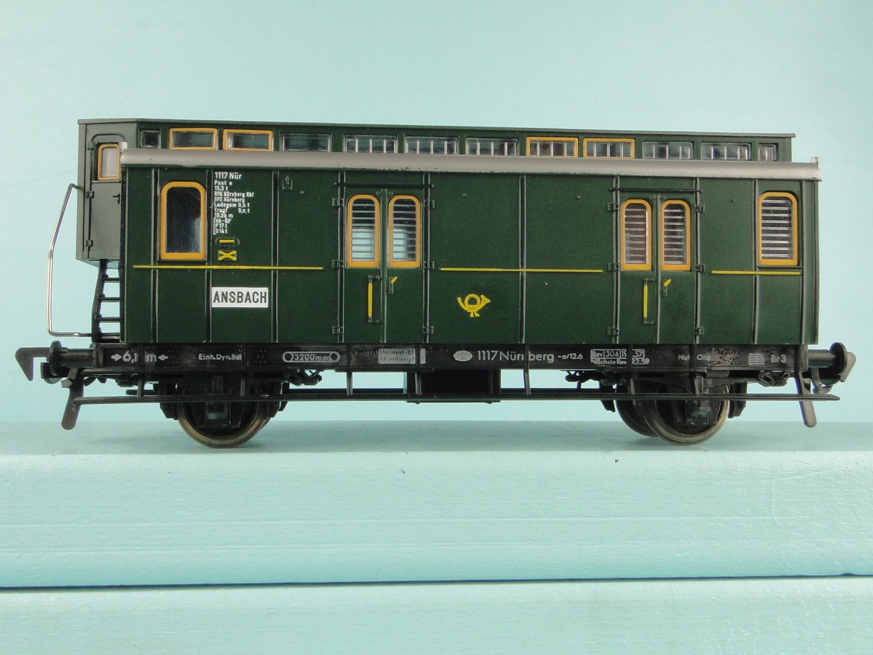 Fleischmann Modellini di ferrovie: Fleischmann H0 Ansbach Postwagen – Usato da Bülach venduto da cann11 1