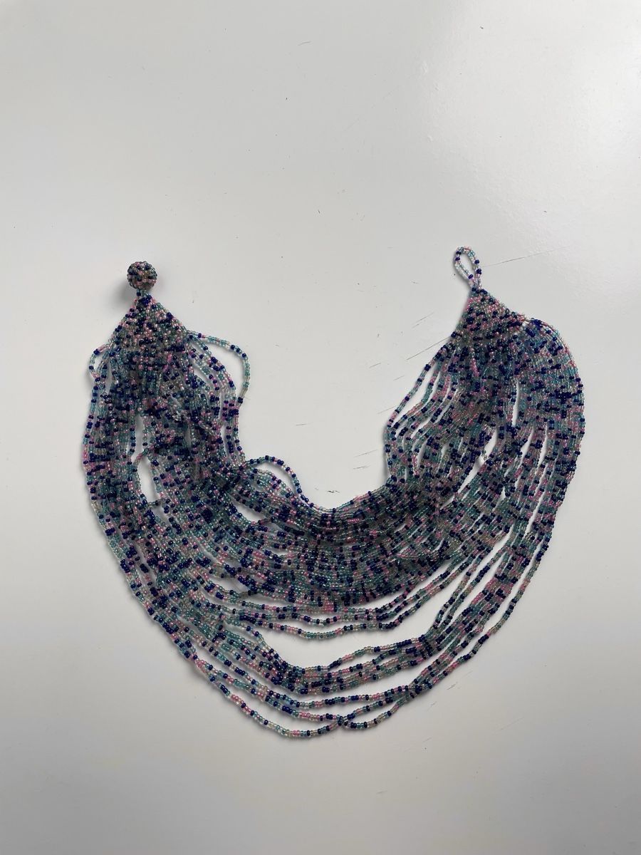 Catenine: Boho Beaded Statement Necklace, Blue – Usato da Knonau venduto da Grapesvintage 1
