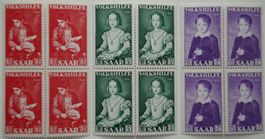 1954 Saar Gemälde Viererblock Satzmarken postfrisch**