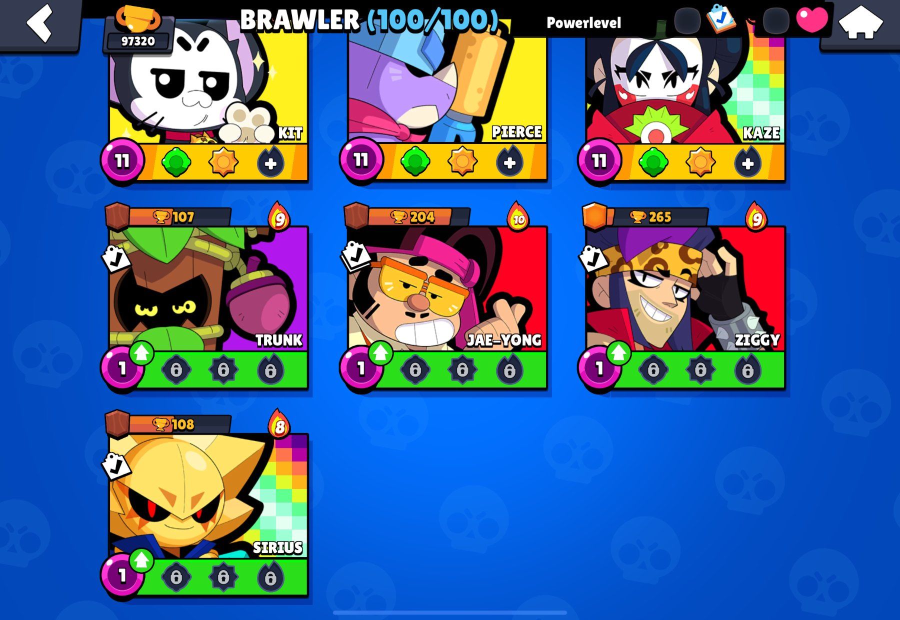Brawl Stars Account - 83 Rang 35 - 95 Pwr 11 - ALLE BRAWLER (Neu und ...