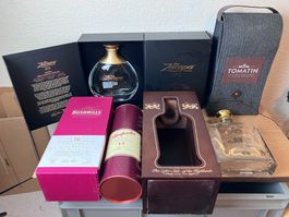 7 Stk. leere Verpackungen Ron Zacapa Tomatin Bushmills