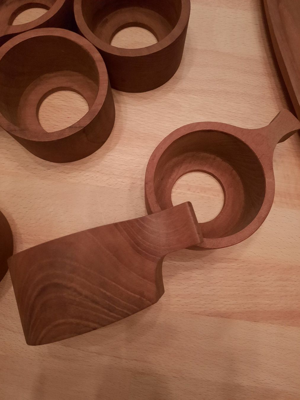 Servierplatten: Teegläserhalter-Set mit Serviertablett, Teakholz, Vintage, – Gebraucht aus Allschwil von saphira012 4