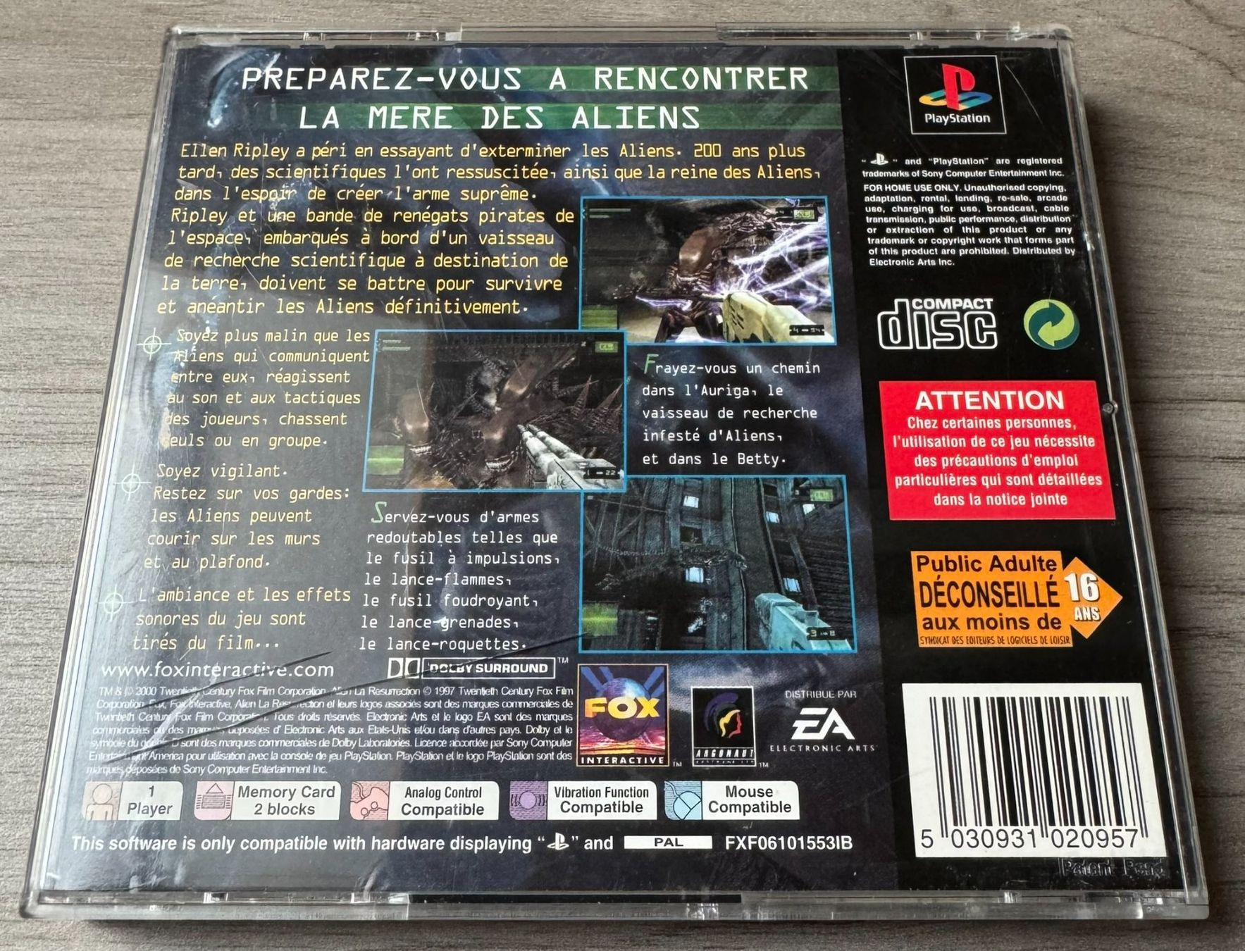 Sony Spiele: Alien Resurrection - PlayStation 1 – Gebraucht aus Tramelan von  2