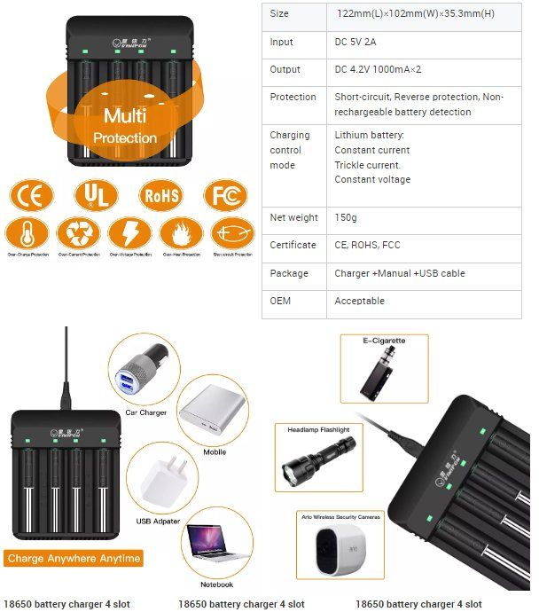 Accus & piles: High performance 4 Bay Smart Battery Charger 18650 – D'occasion à Ermatingen par rik4rdo 1