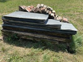 Antikes Wellblech verzinkt ca. 35m2 Schrebergarten Holzbeige