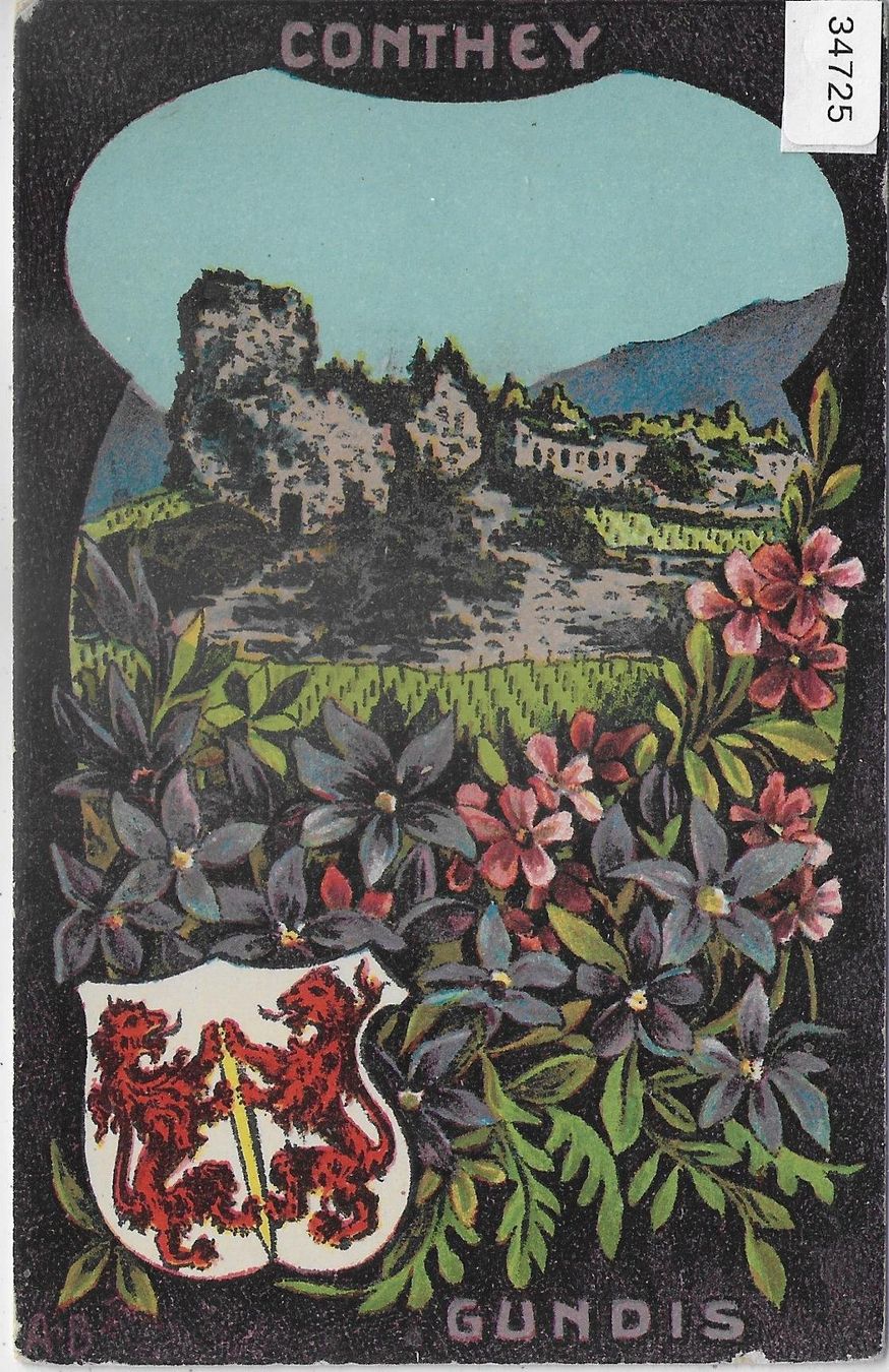 Ansichtskarten: Conthey - Gundis - Litho – Gebraucht aus Ettingen von Kartenplanet