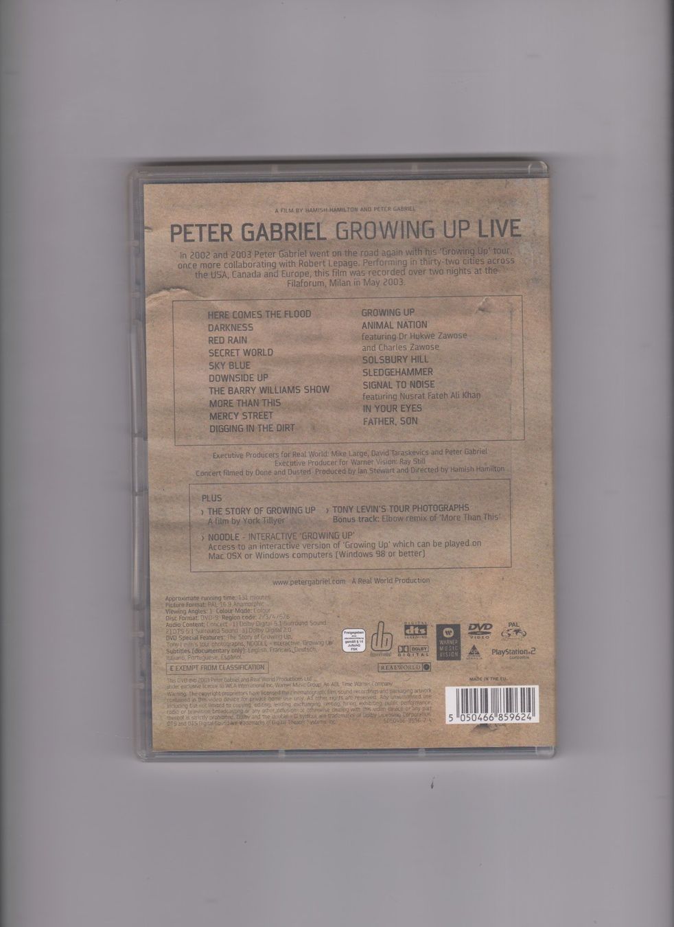Tutti i DVDs: DVD Peter Gabriel Growing Up Live – Usato da Bex venduto da Canouille 1