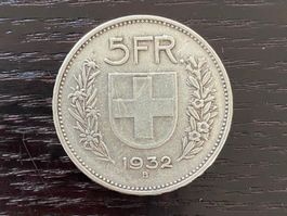 1 x 5 Franken Schweiz 1932 – zirkuliert
