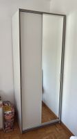 Schwebetürenschrank Weiss 2-türig mit Spiegel